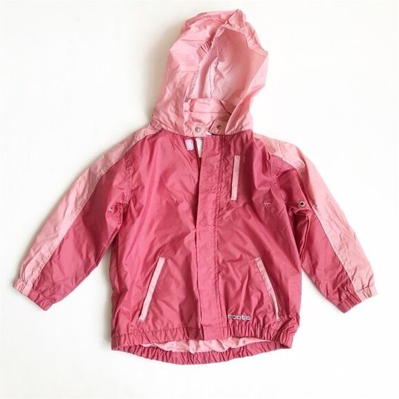 Roots pink colour block lined windbreaker EUC 4T - Picture 1 of 3